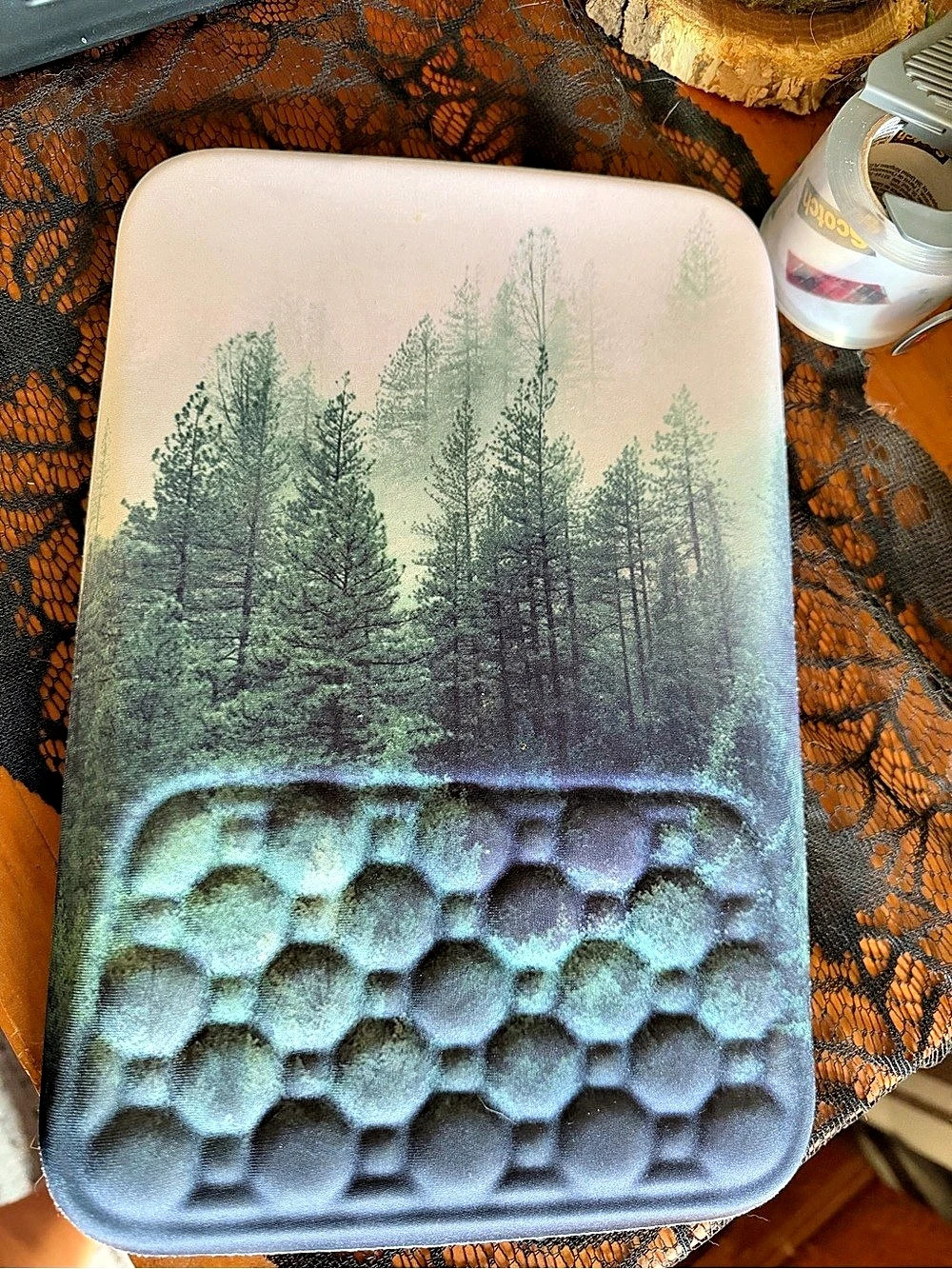 Green Forest Ergonomic Mouse Pad with Wrist Rest